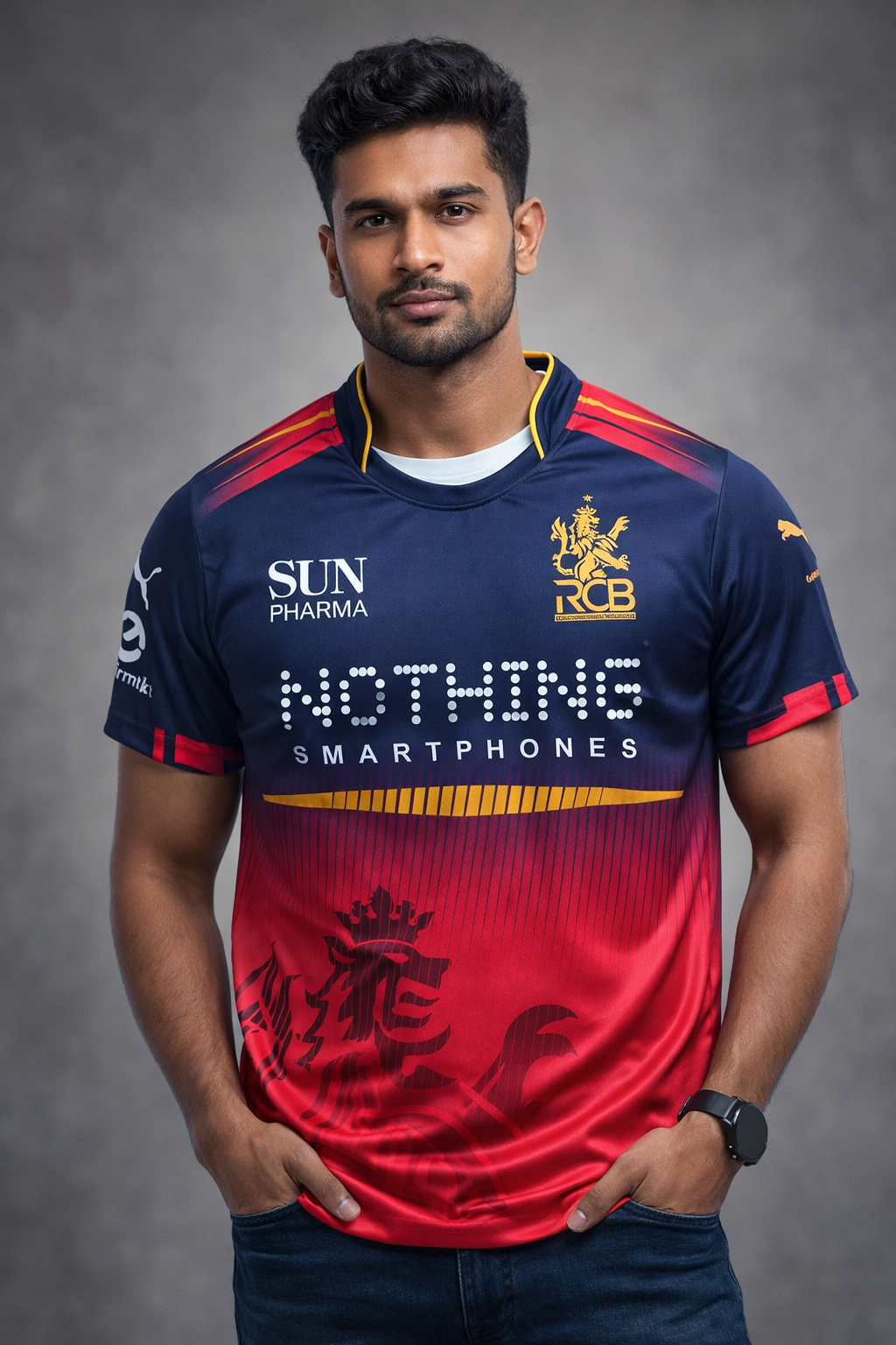 RCB Men's  Graphic Print Dry Fit Soft Fabric 150GSM T-Shirt