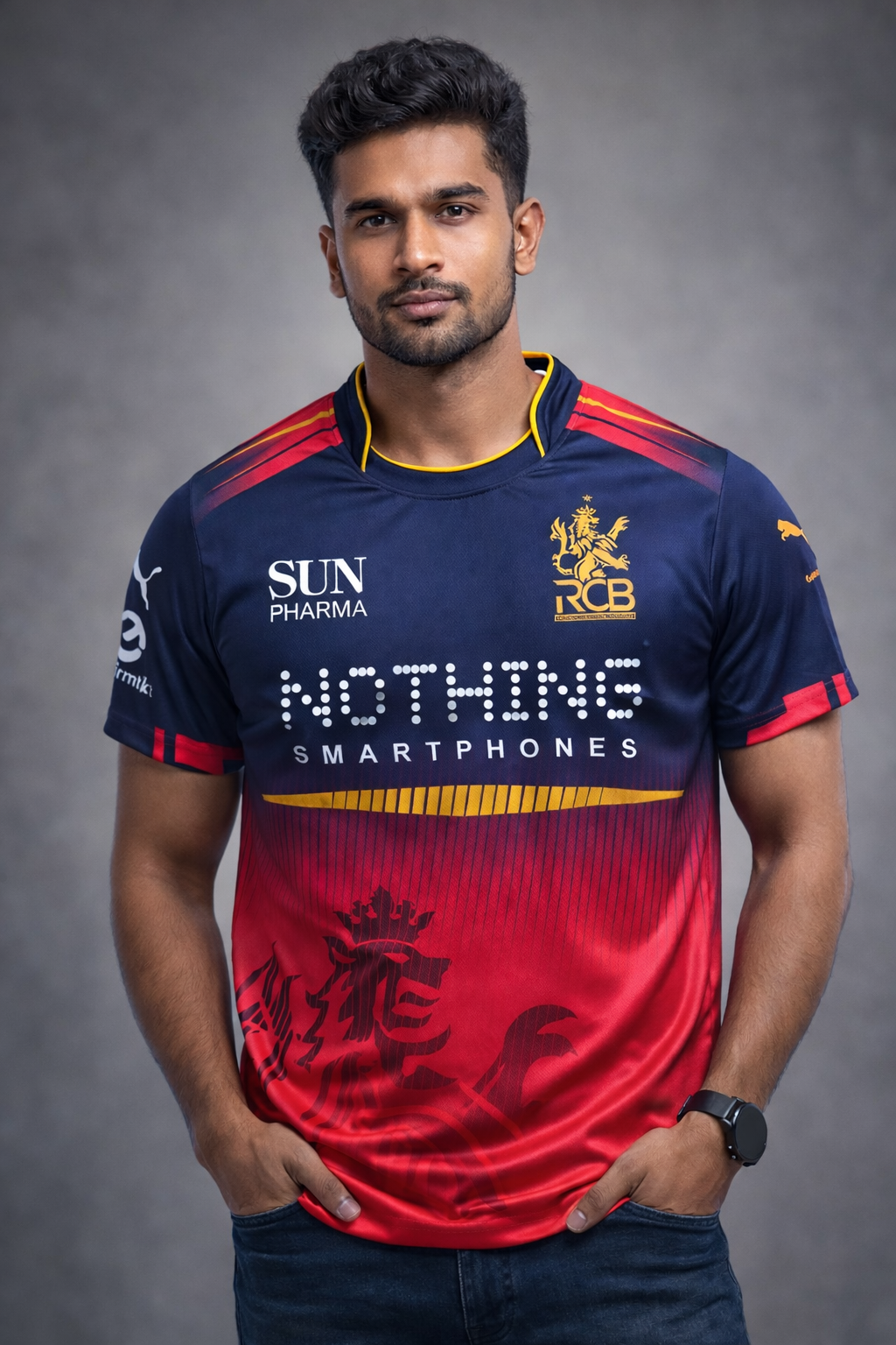 RCB Men's  Graphic Print Dry Fit Soft Fabric 150GSM T-Shirt