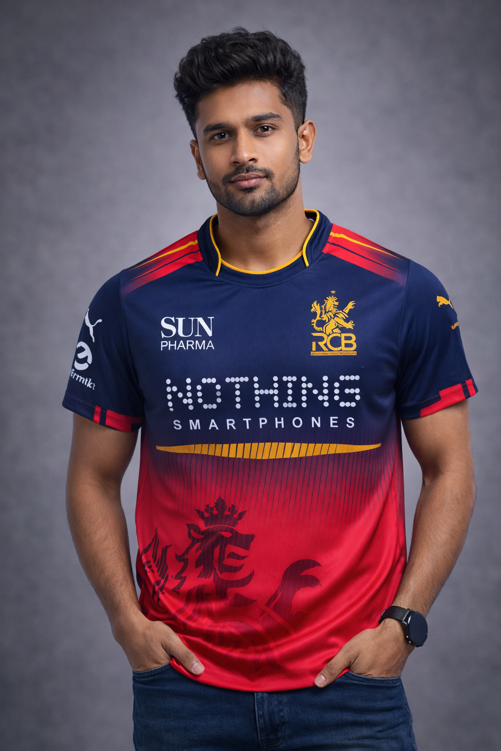 RCB Men's  Graphic Print Dry Fit Soft Fabric 150GSM T-Shirt